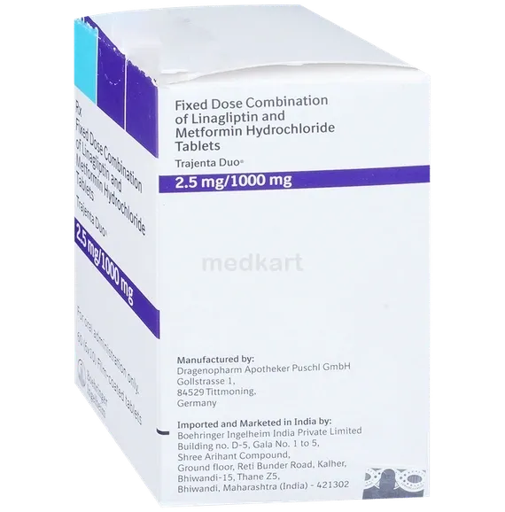 trajenta duo 2.5/1000mg tablet 10's